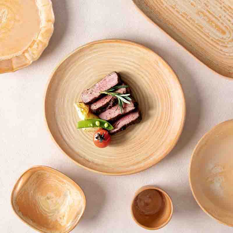Hotel Dinnerware Set Prato de porcelana com talheres de aço inoxidável para refeições em hotéis