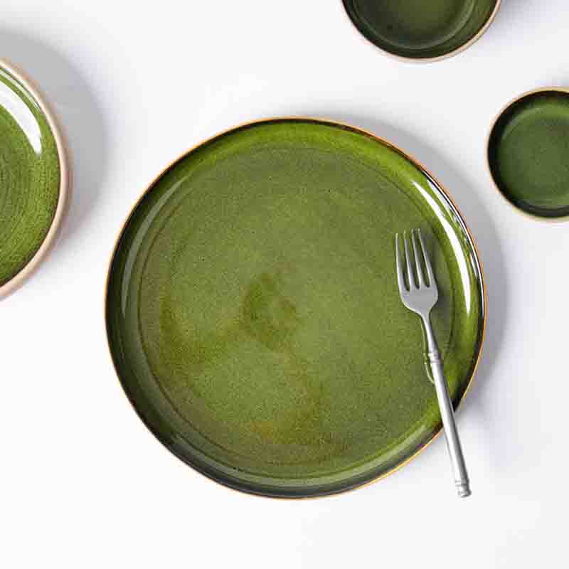 Green Restaurant Plate Prato de jantar de restaurante a granel de porcelana verde para jantares comerciais