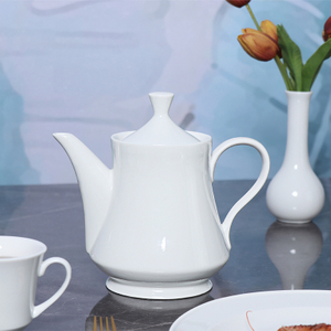 Bule branco de porcelana fornecedor de restaurante de Omã 