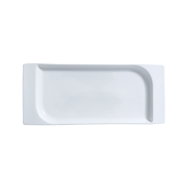 Prato de jantar de porcelana placa retangular voadora tamanho de 13,25 polegadas (cm) LWH: 33,7 * 19,2 * 2,7