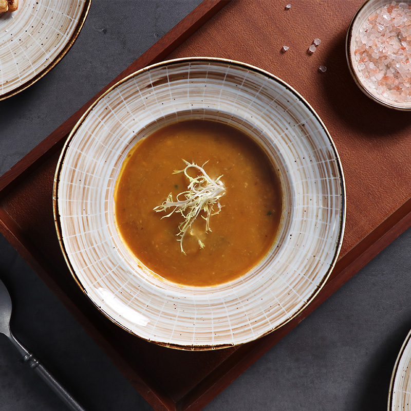 Prato Sopa Aba Larga Creme Bege Rústico