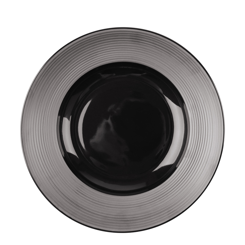 Tigela de arroz de cerâmica preta fosca design