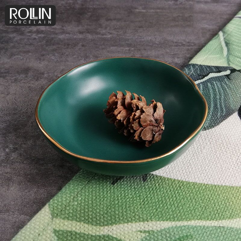 Tigela de sopa de louça verde fosca Tigela de arroz
