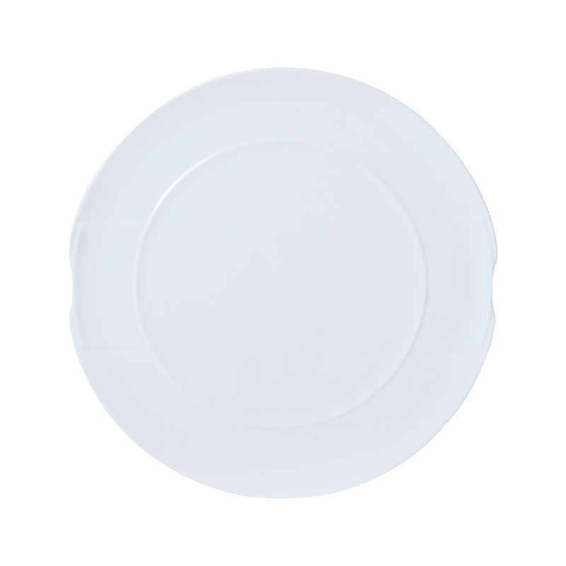 Pratos redondos de cerâmica branca, prato de jantar de porcelana para banquete, carregador redondo, pratos de jantar para restaurante