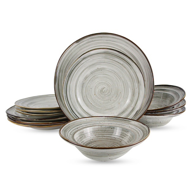 Conjunto de jantar 12 peças Conjunto de louça de porcelana