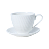 Copo e pratos de porcelana branca de 5 a 6 onças