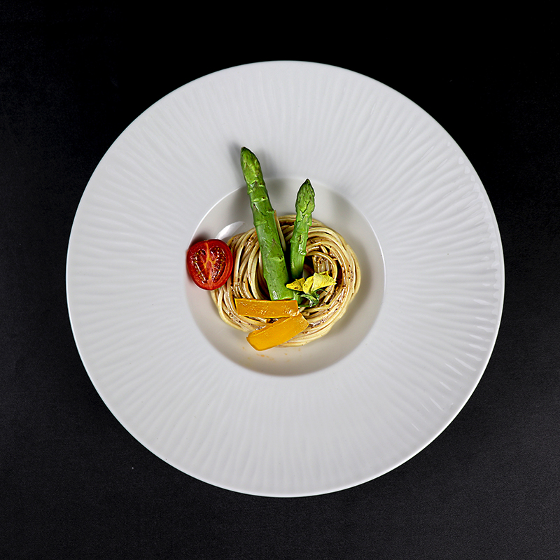 Prato de massa de porcelana branca de 11,25 polegadas Prato de sopa Restaurante Louça