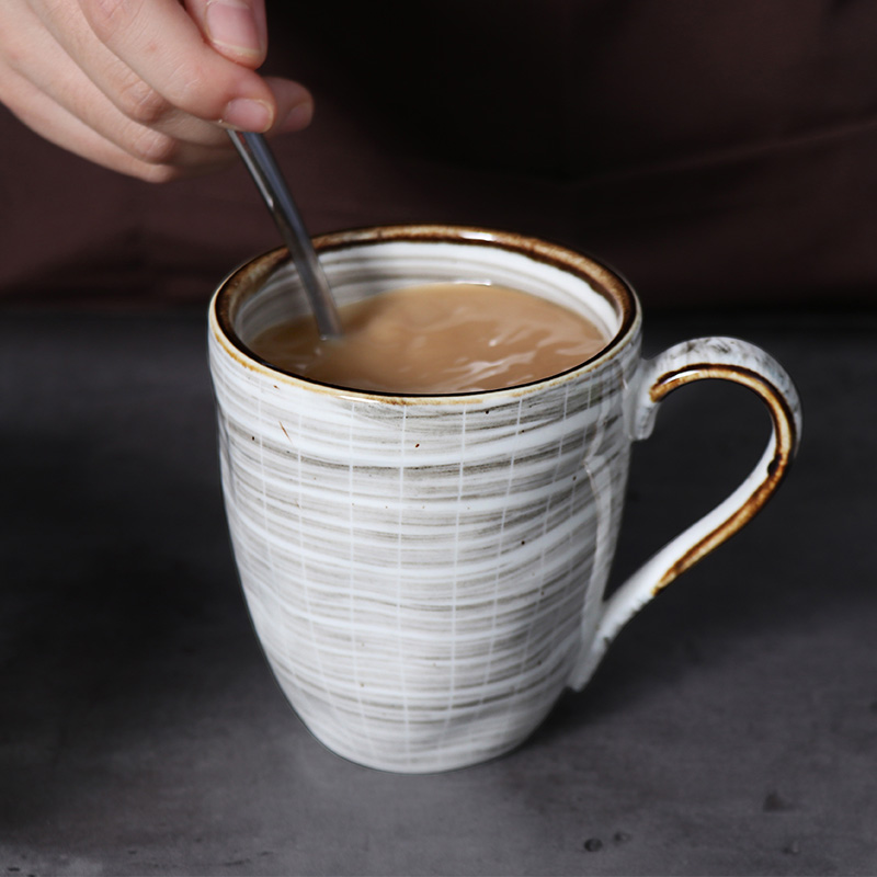  Conjunto de copos de café por atacado, seguro para máquina de lavar louça, para hotel, cafeteria, talheres de porcelana, copo cinza, caneca de leite 