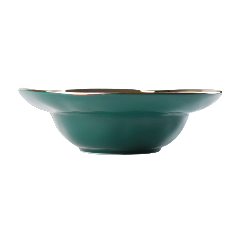 Conjunto de louça de porcelana de fábrica de Guangzhou com borda dourada