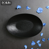 Pratos de Porcelana Preto Fosco Formato Oval - 950ml