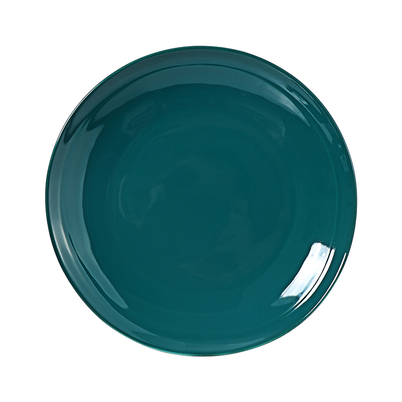 Conjunto de louça de porcelana vidrada verde escuro Preço de fábrica Conjunto de prato de jantar verde cerâmico para venda
