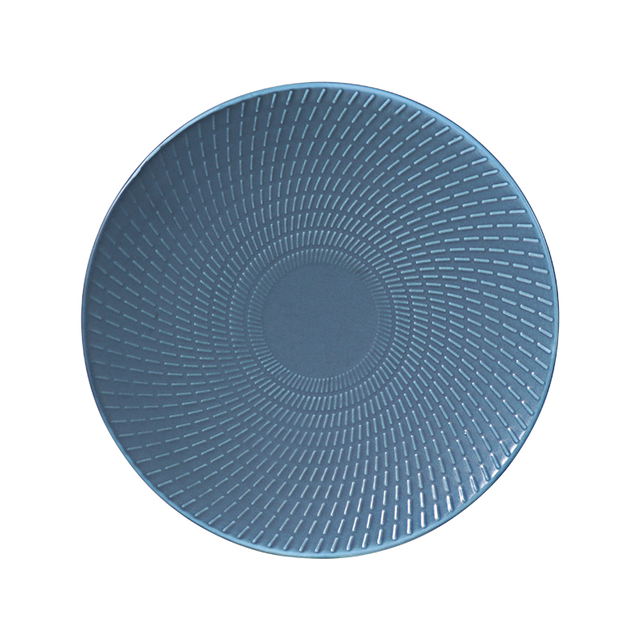 Placa de jantar azul fosca cerâmica porcelana Royal Blue Coupe Plate para restaurantes