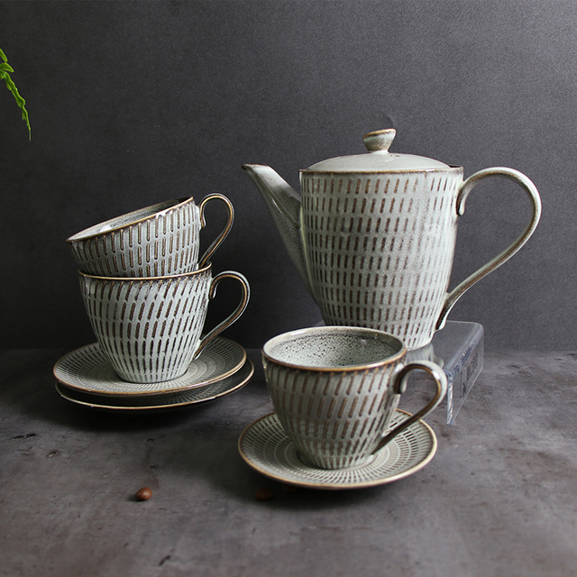 Conjunto de xícara de café vintage de porcelana chinesa para restaurantes