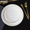 Utensílios de jantar de hotel, cerâmica, pintura dourada, talheres, porcelana, decalque dourado, prato de jantar