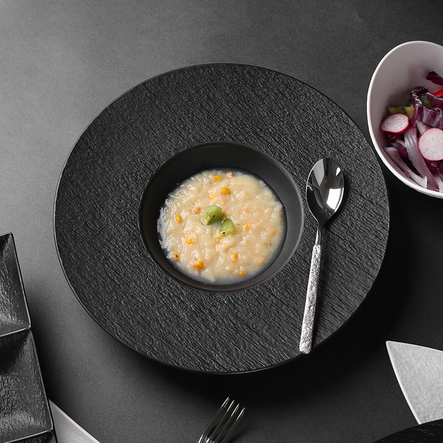 Estrelas fornecedor de placa de hotel grés chef placa louça de porcelana para restaurante de festa