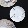 Pratos de jantar com borda dourada conjunto de pratos de porcelana para salão de baile luxuoso
