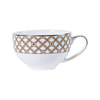 Copo de porcelana de osso ajustado copo e pires de chá de porcelana de osso finos da cor vermelha