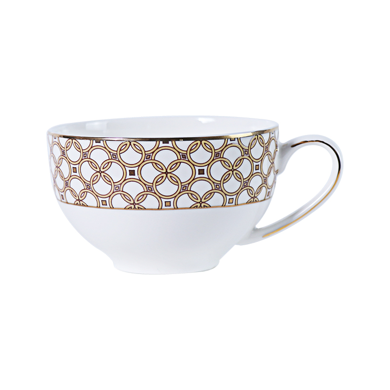 Copo de porcelana de osso ajustado copo e pires de chá de porcelana de osso finos da cor vermelha