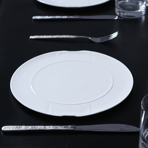 Pratos redondos de cerâmica branca, prato de jantar de porcelana para banquete, carregador redondo, pratos de jantar para restaurante