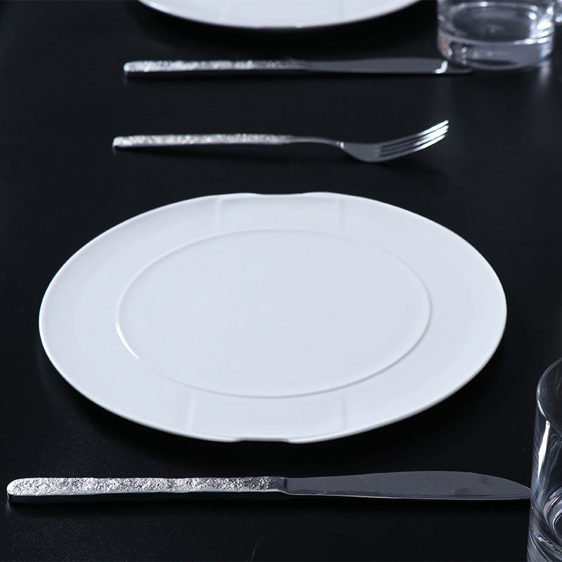 Pratos redondos de cerâmica branca, prato de jantar de porcelana para banquete, carregador redondo, pratos de jantar para restaurante