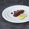 Placa de bife de porcelana branca de 12 polegadas Prato de jantar principal de cerâmica para restaurantes, hotéis, cafés