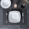 Pratos cerâmicos de vidro de tigela de sopa quadrada de placa profunda de porcelana de vidro branco