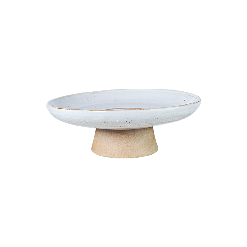 Prato de comida de porcelana com suporte