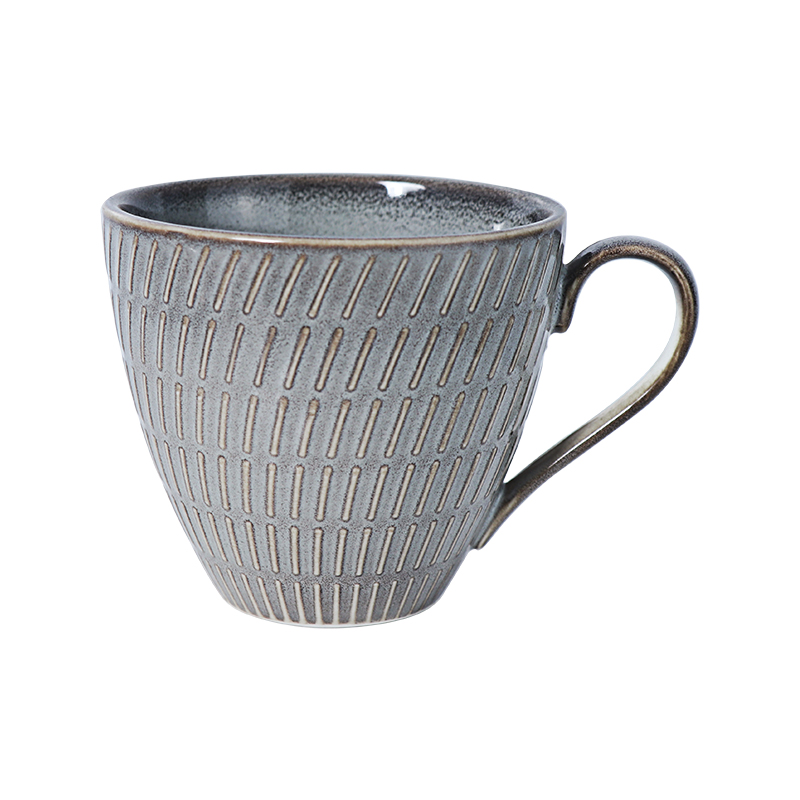 Xícara de café e pires de porcelana cinza de 5 onças para venda