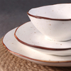 Louça de porcelana salpicada tigela feita à mão Tigela de cerâmica