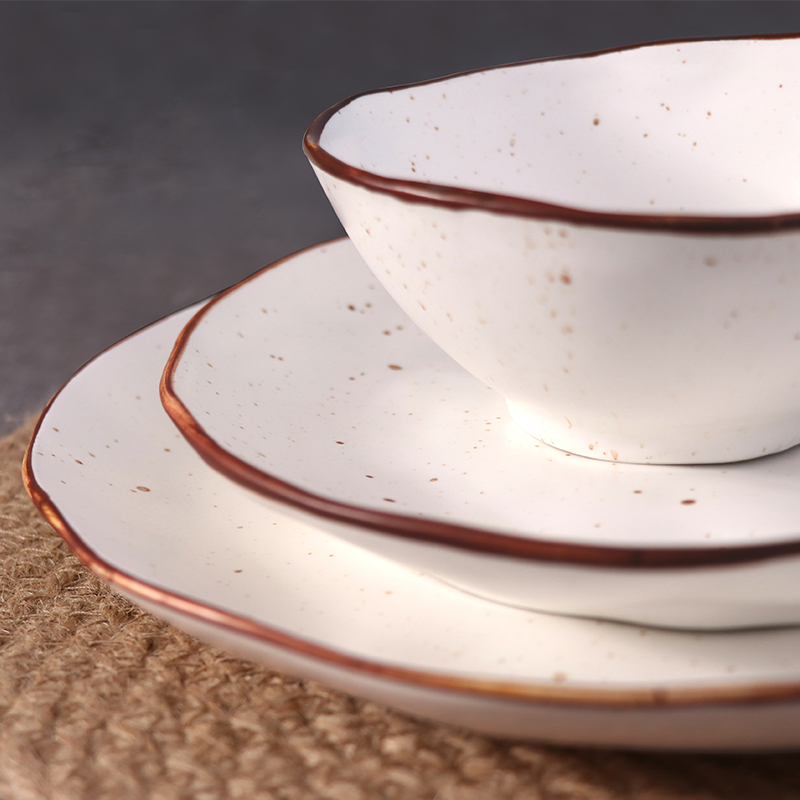 Louça de porcelana salpicada tigela feita à mão Tigela de cerâmica