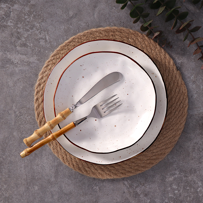 Venda quente Louça Salpicada Pratos de Porcelana Coleção de Pratos de Cerâmica Artesanal