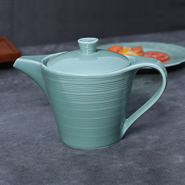Pote de cerâmica atacado pote de café porcelana bule de chá 23 oz conjunto de café e chá para café hotel