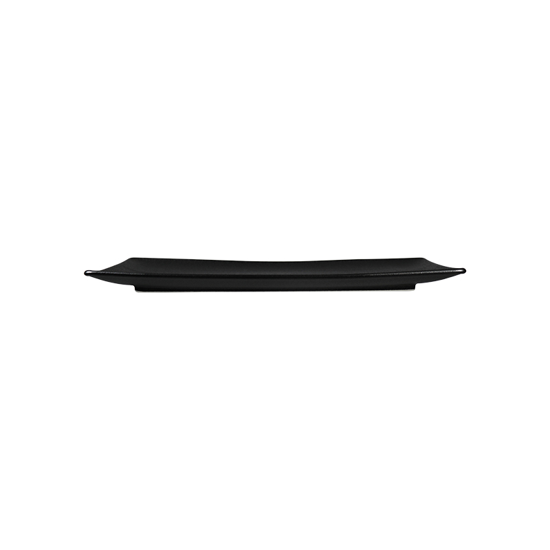Placa de porcelana retangular com novo design Matt Frosting Black Restaurant Plate