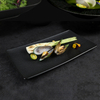 Placa de porcelana retangular com novo design Matt Frosting Black Restaurant Plate
