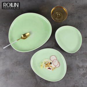 Conjunto de jantar de porcelana verde Yollow Médio Oriente