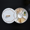 Pratos de jantar com borda dourada conjunto de pratos de porcelana para salão de baile luxuoso