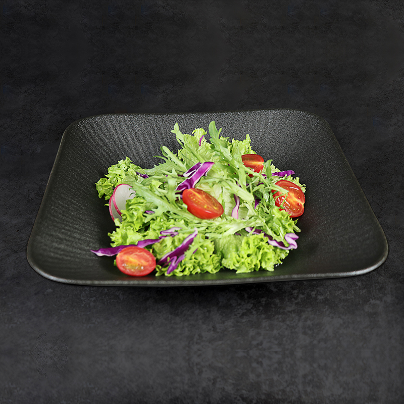 Bacia quadrada preta da placa profunda 1500ml do quadrado da porcelana matte placa do restaurante de 50 onças