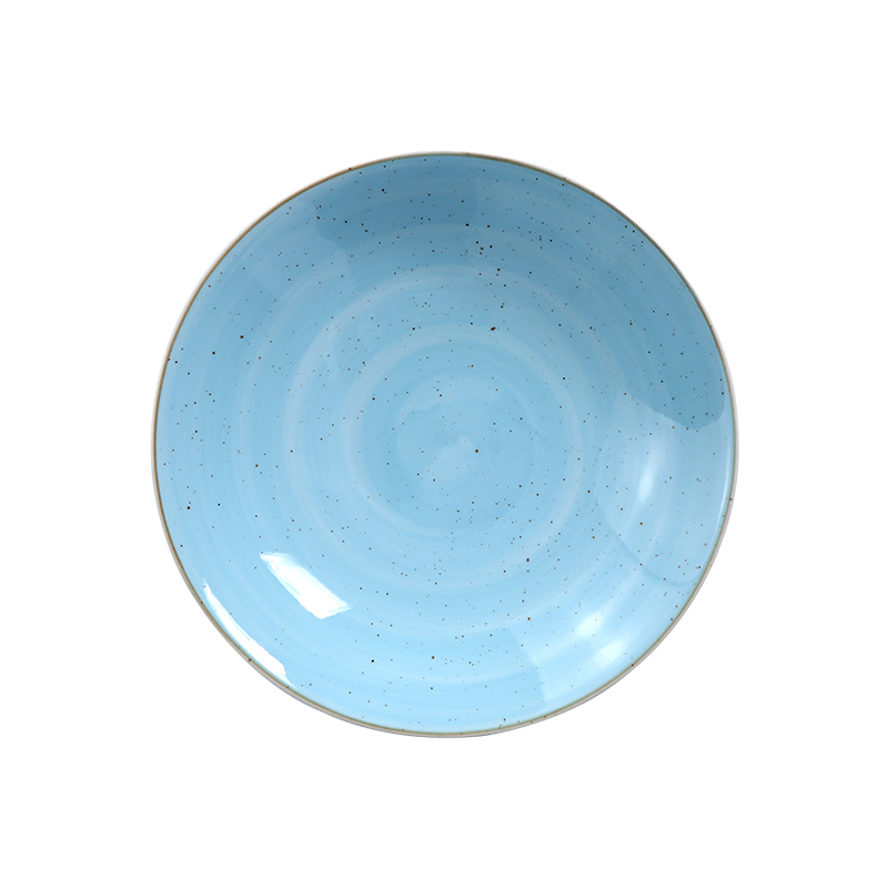 Prato de sopa profundo da porcelana da bacia de salada azul da faiança 36/46 de onça