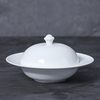 Pratos cerâmicos de vidro de tigela de sopa quadrada de placa profunda de porcelana de vidro branco