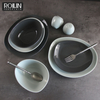 Conjunto de tigelas e pratos de porcelana irregular para mesa coreana de casa e restaurantes