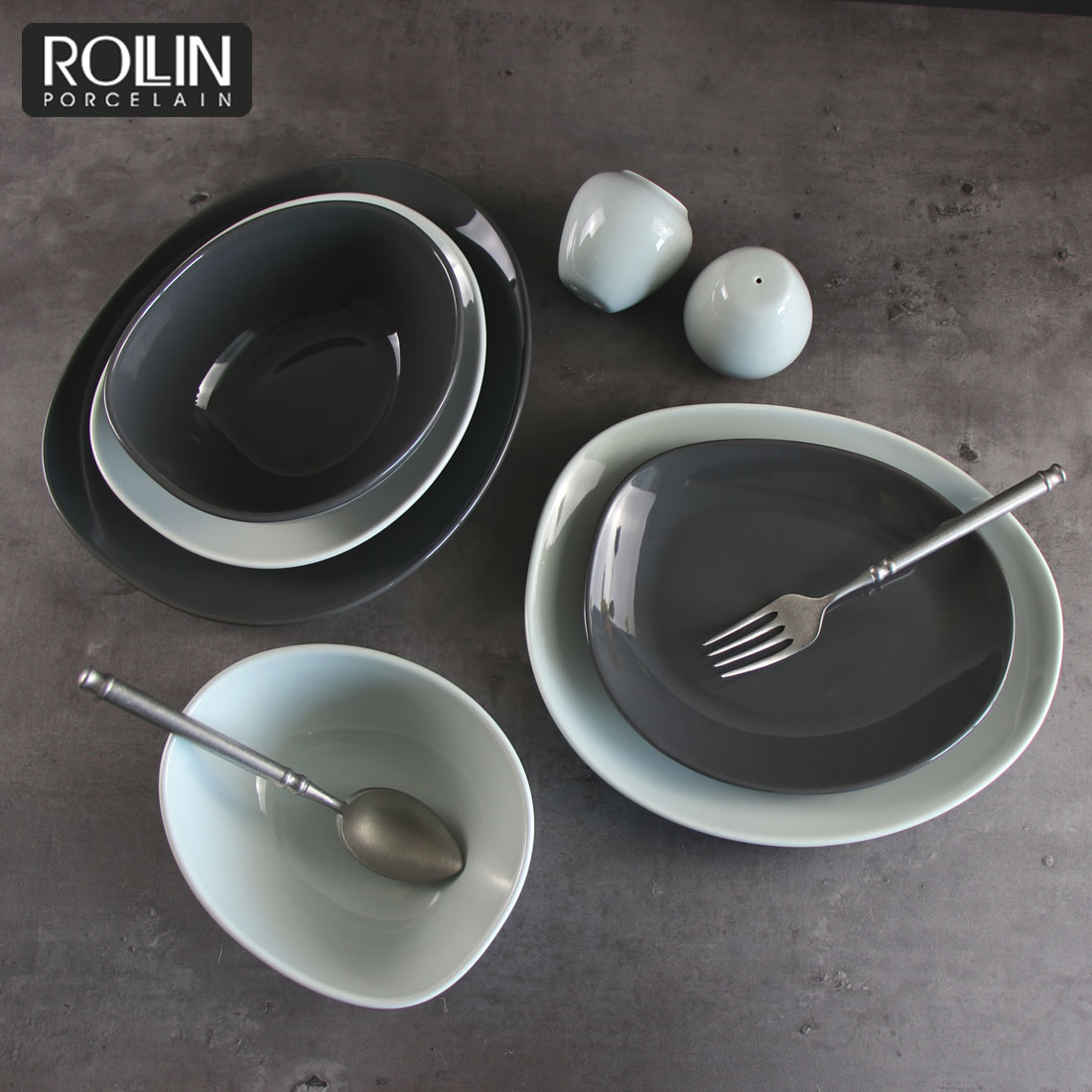 Conjunto de tigelas e pratos de porcelana irregular para mesa coreana de casa e restaurantes
