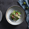 Prato de salada rústico de cerâmica para louça de restaurante de comida