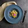 Prato de sopa moderno em porcelana azul royal