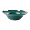 Prato de sopa de cerâmica com borda dourada com design de moda