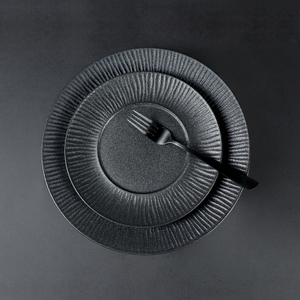 Louça de porcelana novo design Matt Frosting Black Restaurant Plate