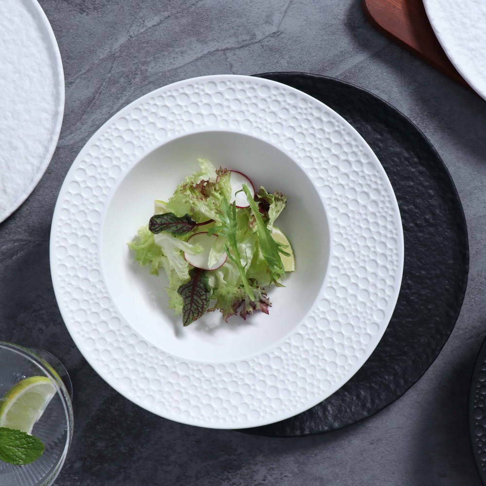 Prato preto e branco para restaurantes com estrela Michelin em Chicago