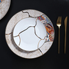 Pratos de jantar com borda dourada conjunto de pratos de porcelana para salão de baile luxuoso
