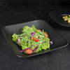 Bacia quadrada preta da placa profunda 1500ml do quadrado da porcelana matte placa do restaurante de 50 onças