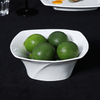 Bacia quadrada de porcelana branca Tigelas de cerâmica de formato irregular
