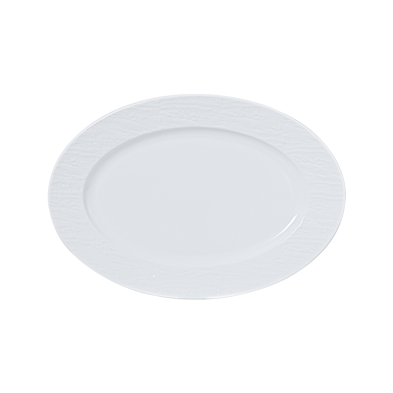 Placa de aro de cerâmica branca de pedra servindo placa de macarrão placa de grés profundo para restaurantes